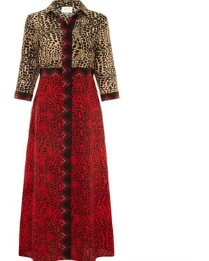 Hayley Menzies Crocodile Mix Shirt Dress - Red