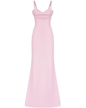 POST MERIDIEM Maxi Dress With Gathered Bodice - Pink