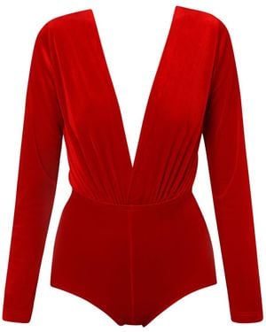 LIA ARAM Velvet Micro Suit - Red