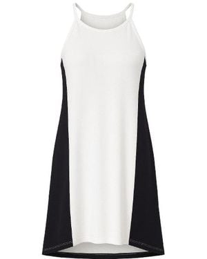Conquista Two Tone Mullet Cut Dress - White