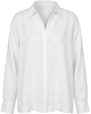 Adrift Clothing Oversized Linen Boyfriend Shirt - White