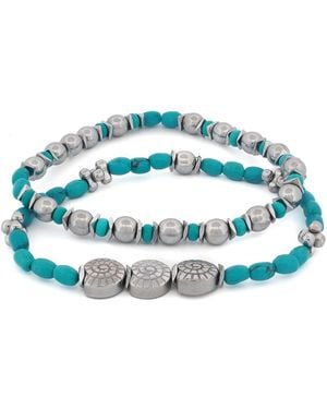 Ebru Jewelry Sea Soul Hematite & Bracelet Set - Blue