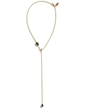Stone Fruit Baby Bolo Necklace - Metallic