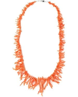 Shar Oke Mediterranean Coral & Sterling Necklace - Red