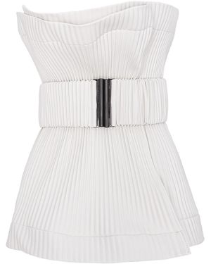 Silvia Serban Pleated Eco-Leather Belt - White