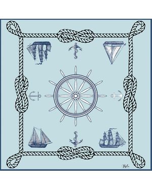 Ralufineart Silk Neckerchief Nautical Chic - Green