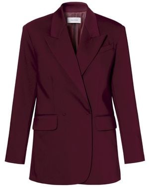 AGGI by HALEWSKI Blair Burgundy Wine Oversized Blazer - Purple