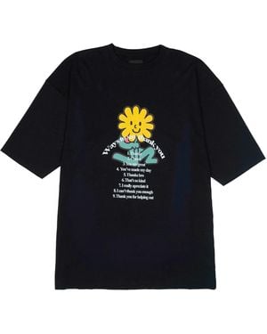 mysimplicated Oversized T-Shirt With Flower Design W - Black