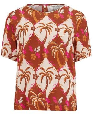 Sugarhill Christina Top Browns, Palm Waves Tile - Red