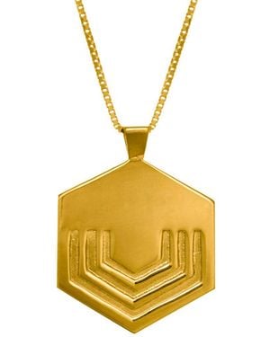 Edge Only Hexagon Pendant 18Ct Vermeil - Yellow