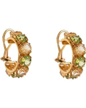 Bounkit Alyson Hoops Peridot Pierced - Metallic