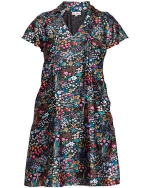 Niza Raglan Sleeve Short Dress - Black