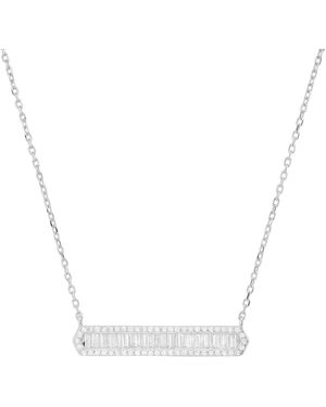 Kylie Harper Luxurious Diamond Cz Bar Necklace - Metallic