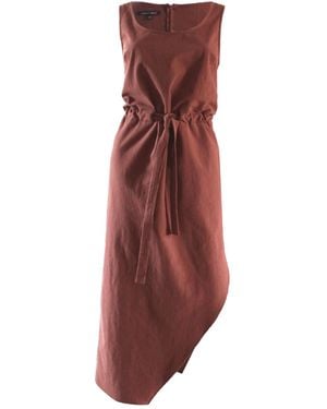 Joeleen Torvick Cocoa Easy Tank Cinched Waist Midi Dress - Red