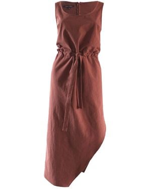Joeleen Torvick Cocoa Easy Tank Cinched Waist Midi Dress - Red