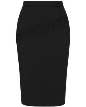 Conquista Pencil Skirt With Burn Out Detail - Black