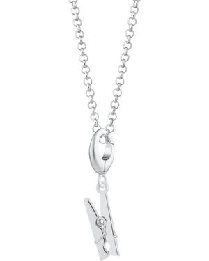 Lily Charmed Sterling Clothes Peg Charm Necklace - Metallic