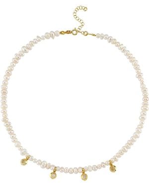 LINYA JEWELLERY Stone Sand Pearl Necklace - Metallic