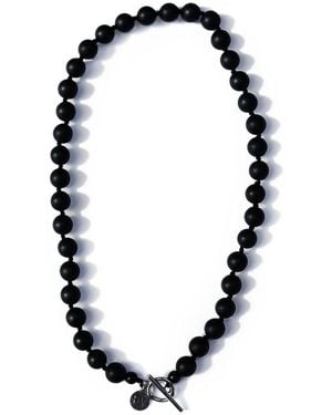 FV Jewellery Onyx Fob Necklace - Black