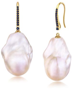 Kai Fine Jewelry Solid Natural Sapphire & Baroque Pearl Convertible Drop Earrings - Pink
