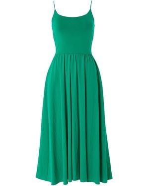 Louche Soumia Jersey Bodice And Recycled Cotton Skirt Midaxi Dress - Green