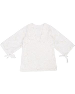 Saachi Lace Breeze V-Neck Resort Tunic - White