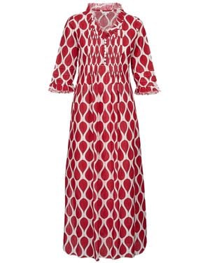 At Last Cotton Annabel Maxi Dress - Red