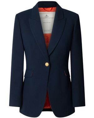 The Extreme Collection Premium Crepe Single-Breasted Navy Blazer - Blue