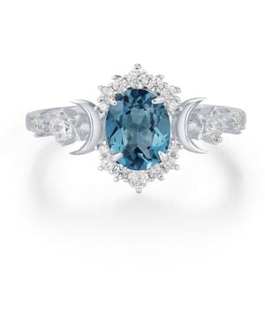 Azura Jewelry New York Galactic Oval Cut London Topaz Ring Vermeil - Blue