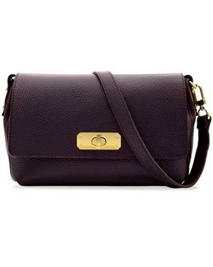 Apatchy London The Maisie Midi Port Leather Bag - Purple