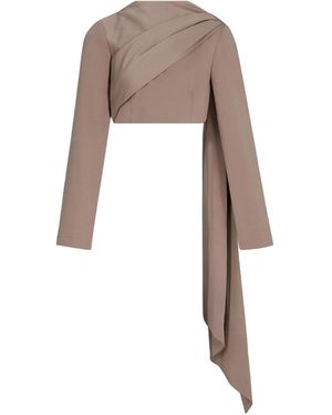 Herfetch Neutrals Long Sleeve Office Top-Mink - Natural