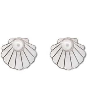 Silver Moon Pearl Sterling Earrings – Pearl Tide - Metallic
