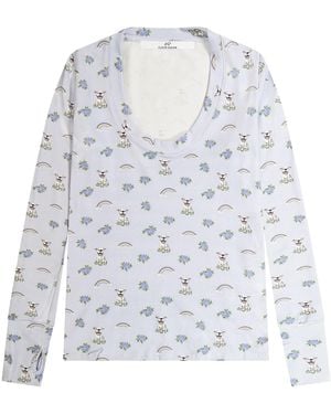Cloud Haven Long Sleeve Scoop Neck Tee - White