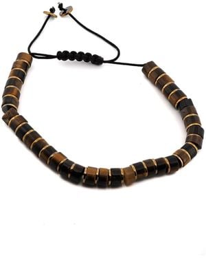 Ebru Jewelry Tiger's Eye Stone Adjustable Balance Bracelet - Multicolour