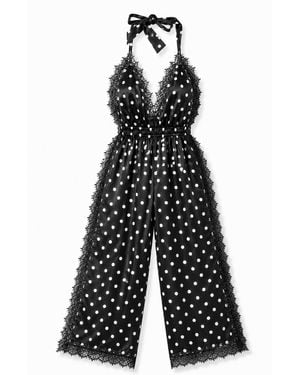 Noblesse Oblige Luna Long Romper Polka Dot - White
