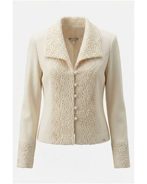 Luna Fashion House Neutrals Ivory Tailored Lace Blazer, Jody - Natural