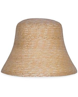 London Atelier Byproduct Neutrals Raffia Lamp Bucket Hat - Natural