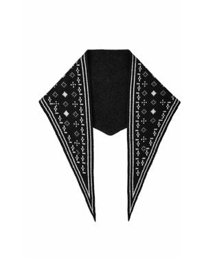 Saachi Foulard Knit Triangle Scarf - Grey