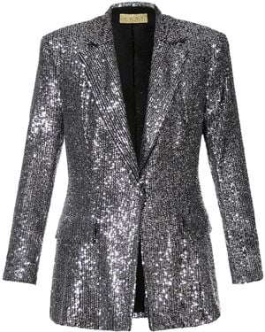 AGGI by HALEWSKI Luna Diamond Sequin Blazer - Black