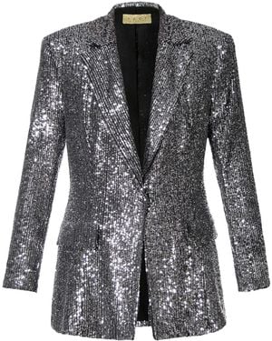 AGGI by HALEWSKI Luna Diamond Sequin Blazer - Black