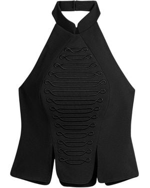 Nocturne Halter Neck Structured Top - Black