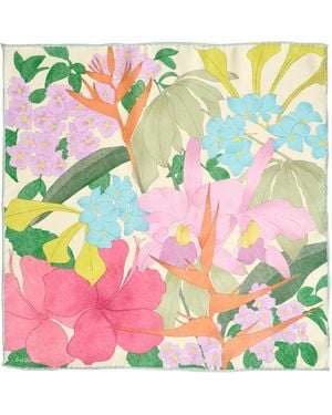 Lost Pattern Cartagena Silk Pocket Square - Green