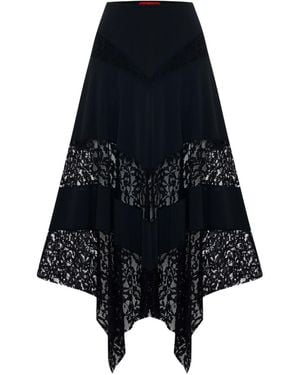Pcfg Daydreamers Asymmetric Lace Detail Skirt - Blue