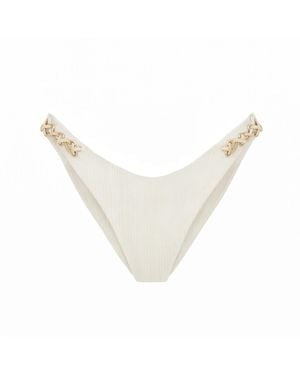 Belletage Swimwear The Marina Lace Up Bikini Bottom - White