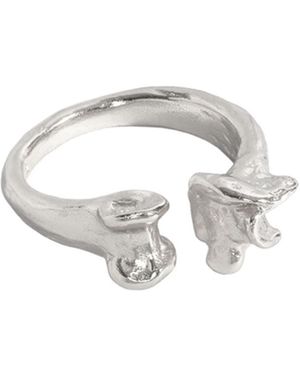 Janus Edinburgh Osteo Solid Thick Sterling Human Femur Bone Ring - Metallic