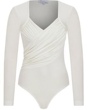 Maan Istanbul Folds Detail Bodysuit - White