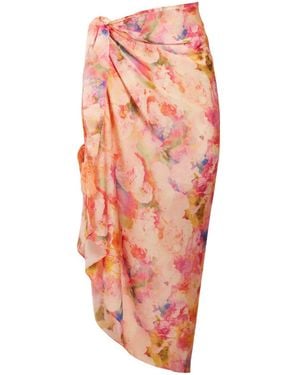 Yomisma Peach Poppy Sarong - Orange