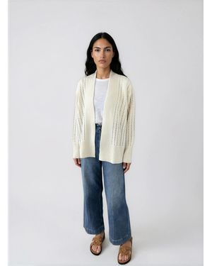 Loop Cashmere Pointelle Cardigan - Blue