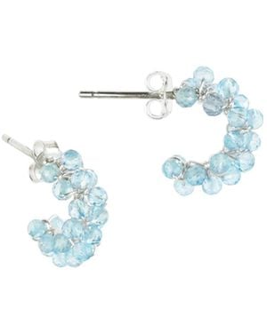 MOUNIR LONDON Topaz Huggie Earrings - Blue