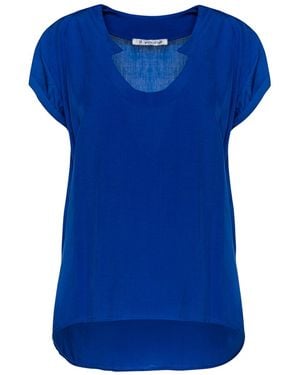 Conquista Dark Cap Sleeve Top - Blue